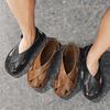 Ciabatte da Uomo Fatte a Mano Semplici Piatti Sandali da Gladiatore Estivi Sandali Romani Retro in Pelle Scarpe da Spiaggia Taglie Forti