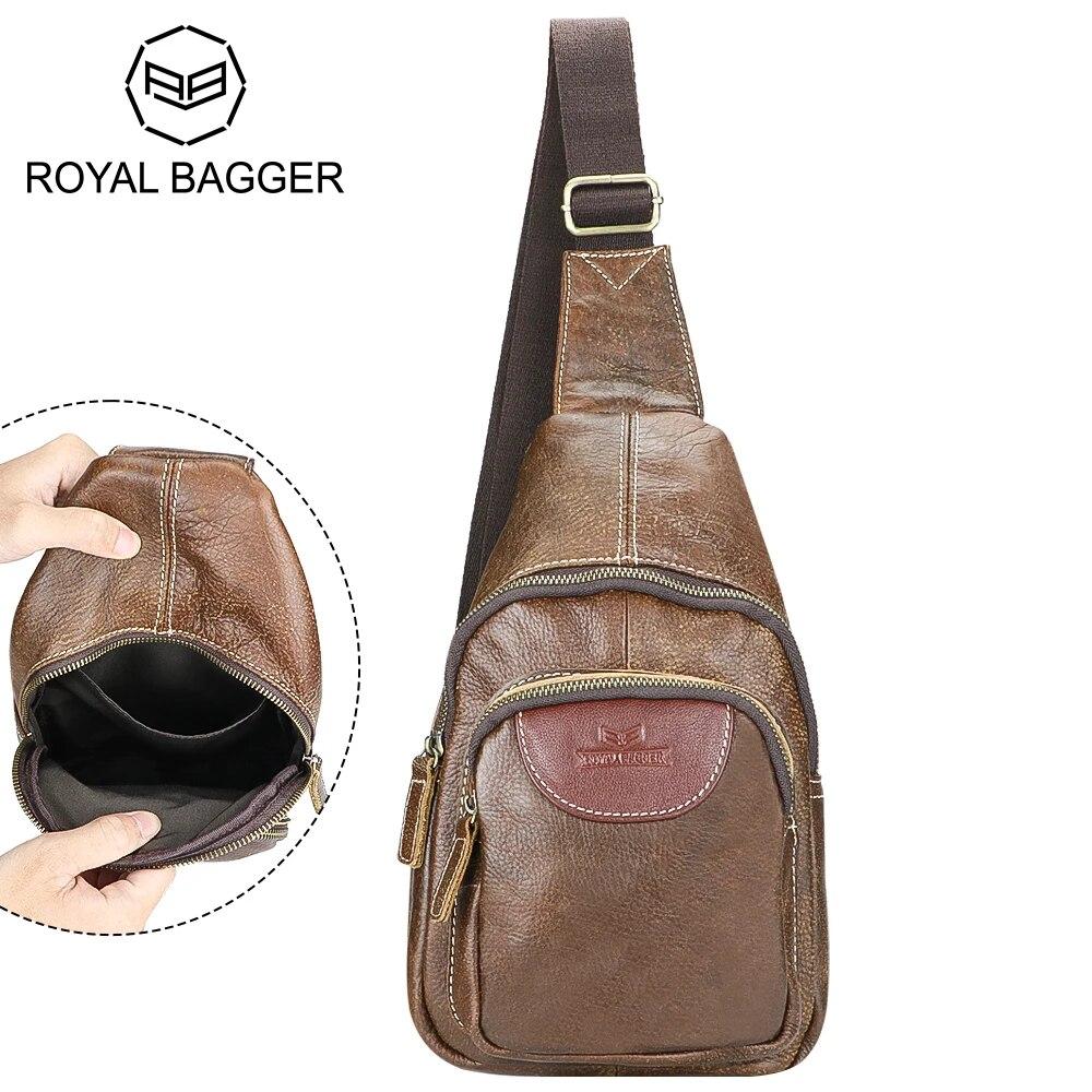 

Деловые нагрудные сумки Royal Bagger для мужчин в стиле ретро, ​​сумка через плечо из натуральной кожи, винтажная сумка через плечо для пригородных поездок 1631 чёрный