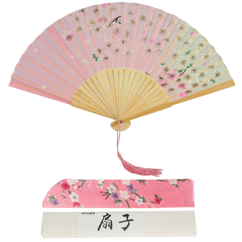 JWMY Folding Silk Folding Japanese Style Premium Material Folding Bamboo Frame Folding Suitable for Plain Folding Short Folding Sheer Folding Summer