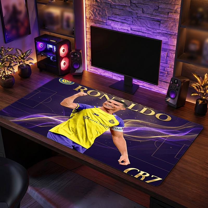 Podkładka pod mysz z herbem Cristiano Ronaldo, Rozszerzona antypoślizgowa gumowa mata na biurko do gier, biura, laptopa, Prezent dla fana