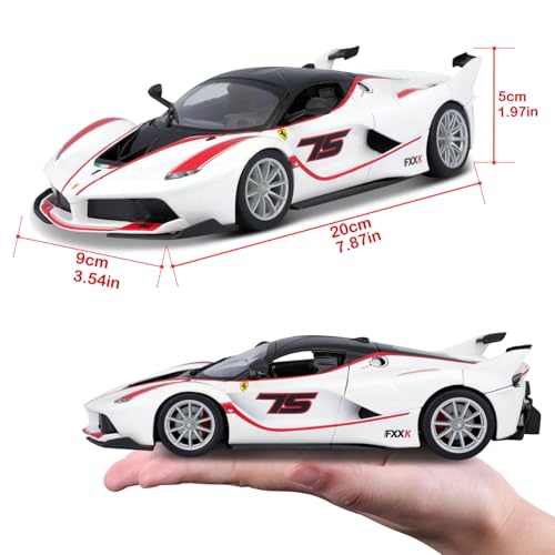 Bburago 1/24 Scale Ferrari FXX K #75 White / Diecast Model Car, Finished Model, 18-26301 (#75)