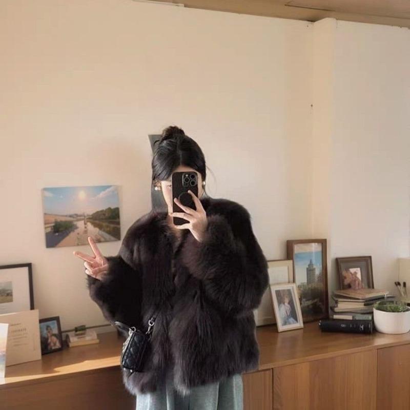 Fox Fur Coat Women's Winter Short New Temperament Light Wool Cotton-padded Coat