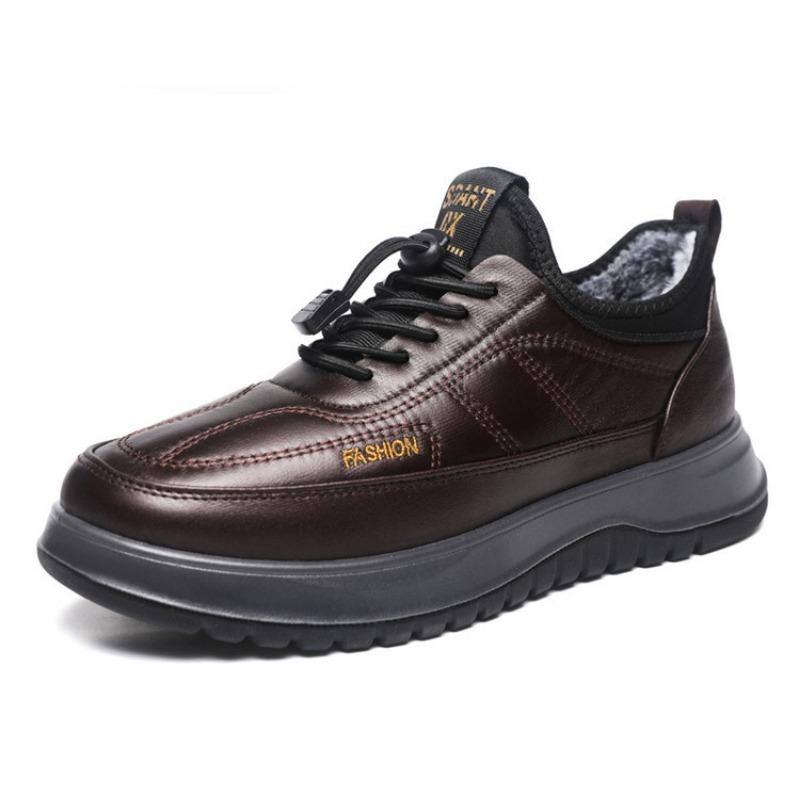 Winter New Cotton Shoes Men's Velvet Warm Sports Casual Shoes Leather Surface Old One Pedal Lazy Sports Men's Shoes