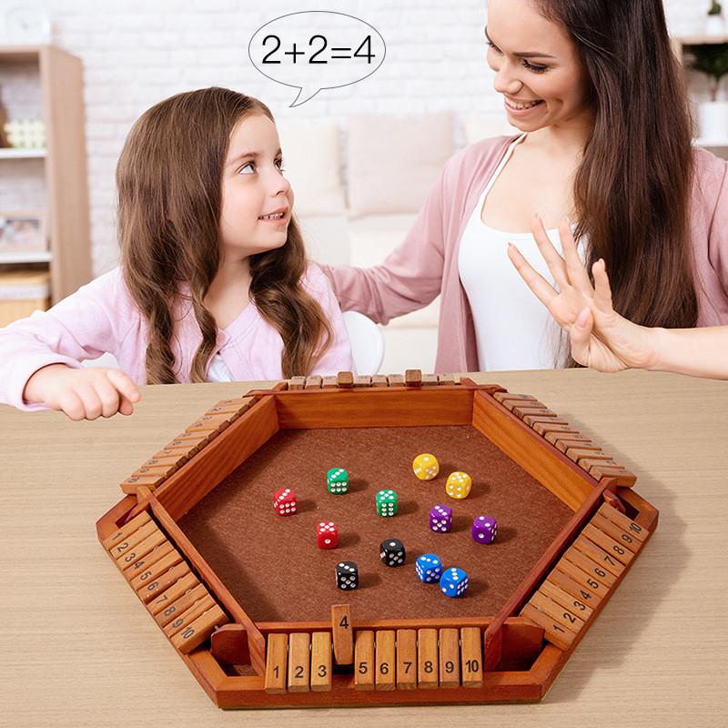 Wooden Brain Teaser Toy Board Game With Six Side Flip Panels For Home Party Use
