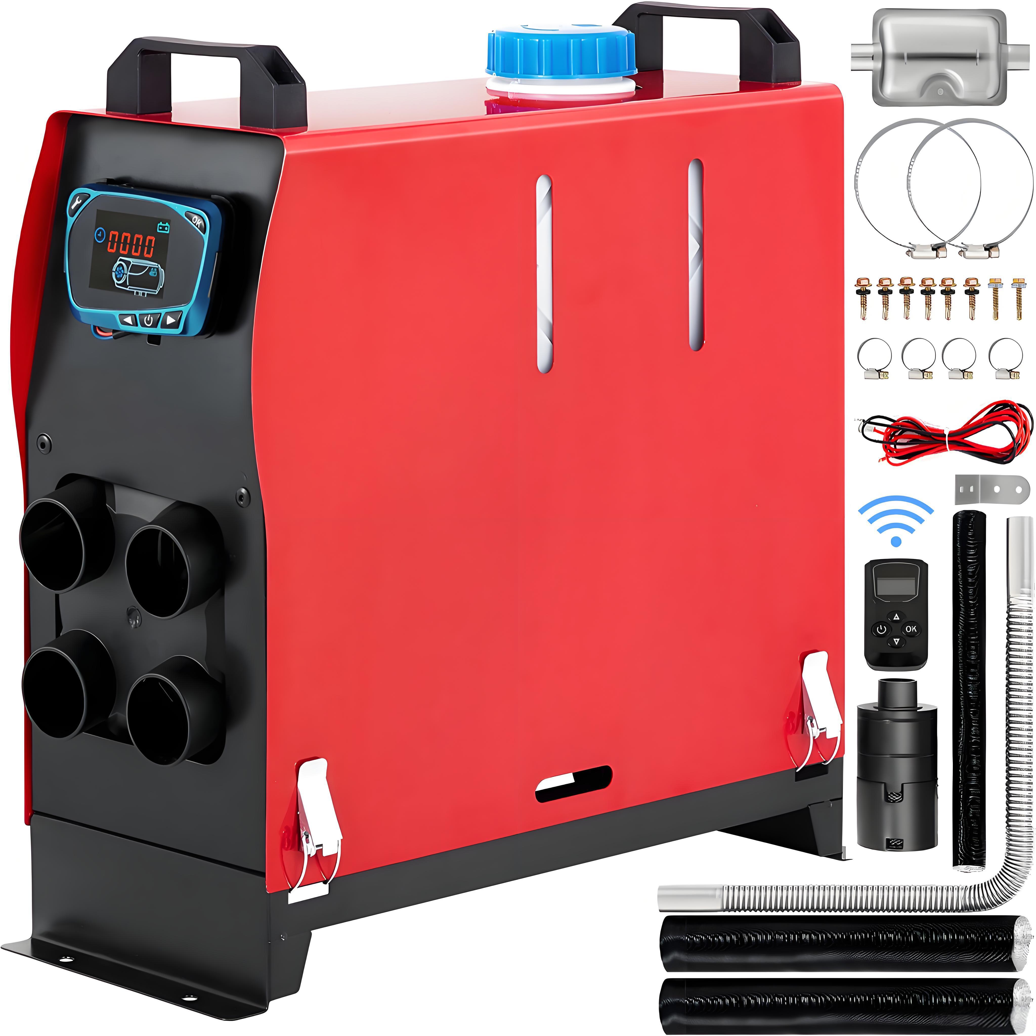 Дизельный автономный отопитель 5 кВт 12 В, воздушный отопитель для автомобилей, грузовиков и прицепов красный