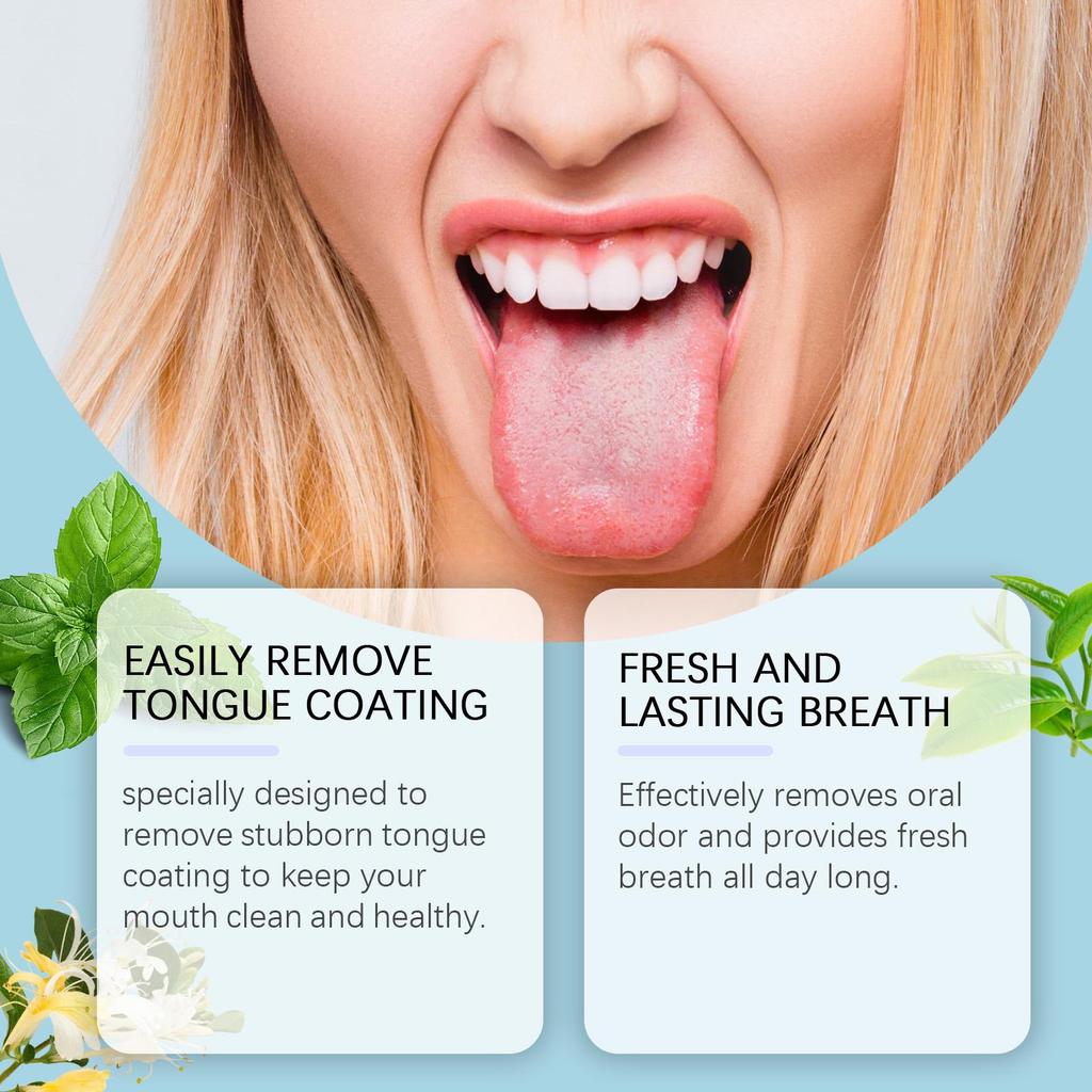 Tongue Cleaning Kit Easy Tongue Cleaning Hygiene Clean Odor Care Oral Care Kit