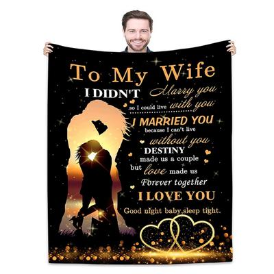 To My Wife Blanket From Husband for Wife | Super Soft Fleece Couples Throw Blankets,Romantic Women Valentines Day Birthday Gifts