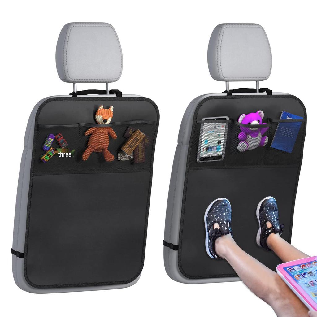 Oxford Cloth Car Seat Protector Mat: Children's Anti-Kick and Anti-Dirt Rear Seat Back with Storage Pockets