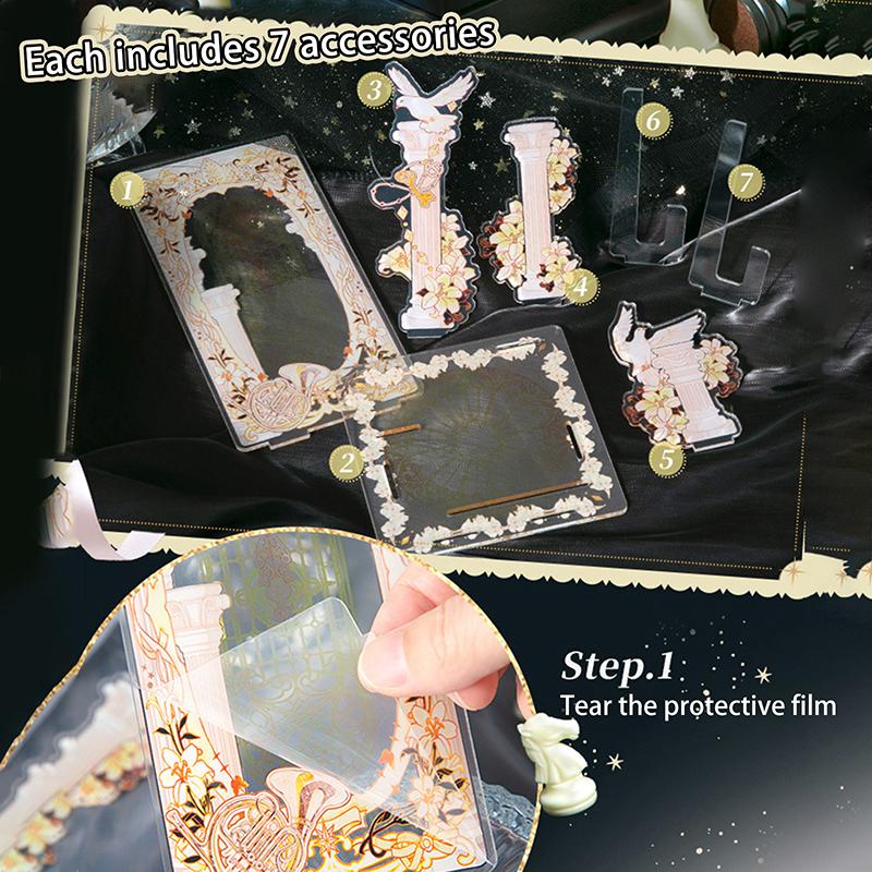 Creative Acrylic Standing Display Stand Ornaments Romantic Background Board Cartoon Anime Badge Display Desktop Accessories Gift