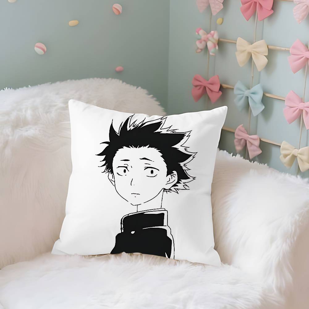 Anime A S-Silents-Voices Pillow Case Cushion Cover Soft Cute Throw Pillow Case For Car Sofa Pillowcase Polyester With Zipper
