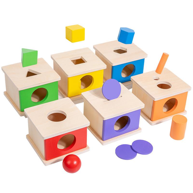 Wooden Childrens Educational Shape Matching Blocks With Colors For Early Learning And Handeye Coordination