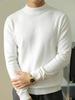 Men's Classic Mock Neck Sweater with Long Sleeves - Soft Ribbed Knit Pullover Top for Fall Winter Layering, Business Casual and Daily Wear.