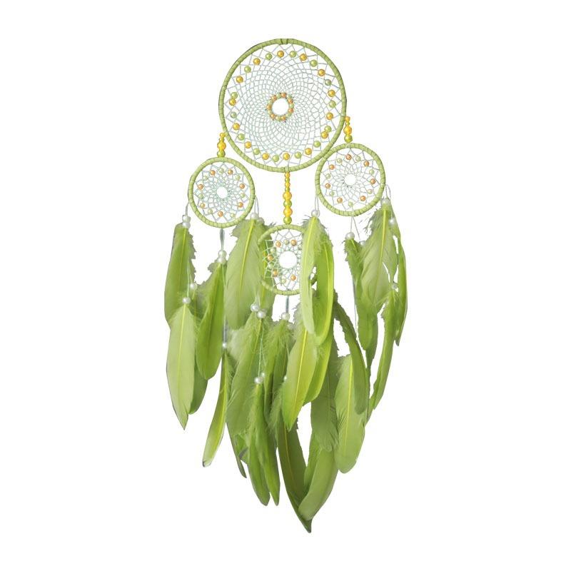 Green Feathers Dream Catcher Large Window Hangings Handmade Wind Chimes Bedroom Decorations For Girls Birthday Gifts