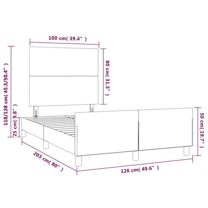 VidaXL Bed Frame with Headboard Dark Brown 120x200 Cm Fabric 3124882