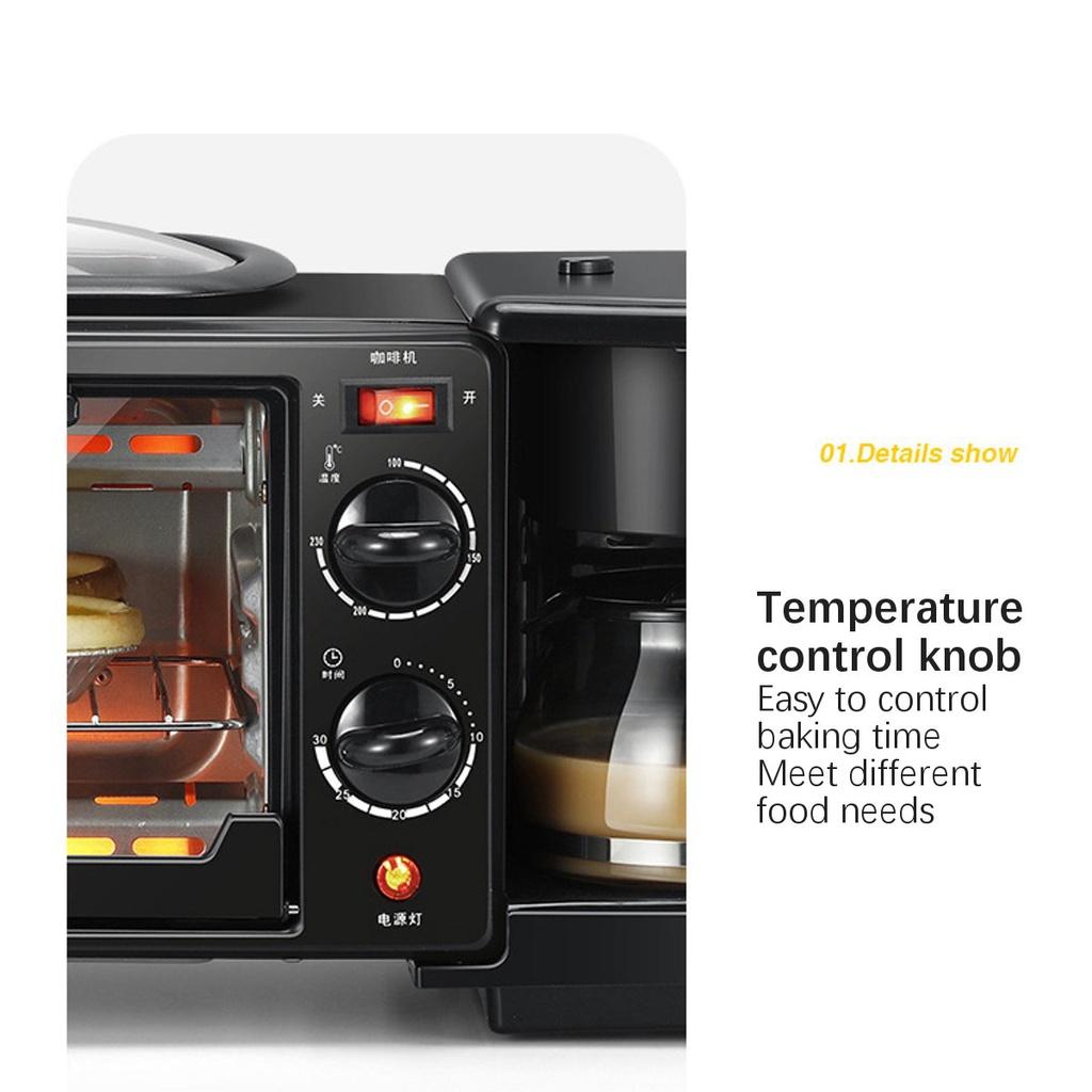 110W 9L 3 In 1 Breakfast Maker Machine Electric Pizza Bread Toaster Mini Oven Frying Pan Kitchen Cooking Tool