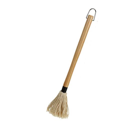 Grill-Bastmopp, Baumwollfaserkopf, besonders saugfähiger Pinsel, gleichmäßig verteilt, einfaches Eintauchen, abnehmbarer, professioneller Grillmopp aus Holz mit langem Griff, Küchenhelfer