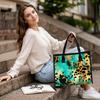 Leopard Print Teal Tote Fashion Casual Bag for Daily Shopping Handbag
