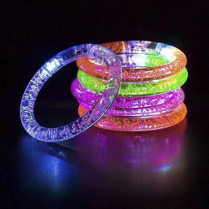 Acrylic LED Halloween Bracelet Acrylic Glowing Wristband for Concert Party Festival Event Supporter Night Halloween Decorations