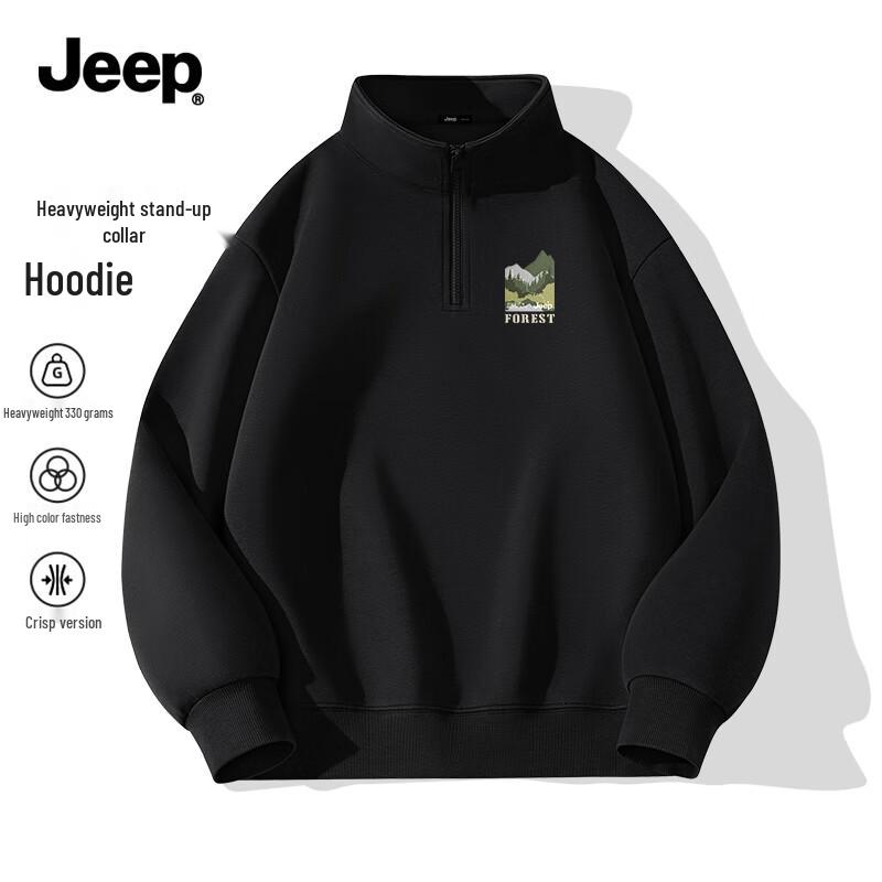 

JEEP Men s Fall Casual Half-Zip Stand Collar Sweatshirt 3XL