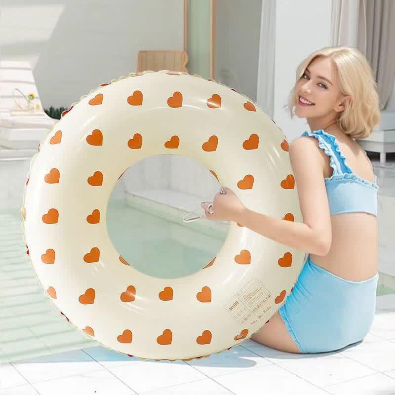 HANDUNYOU Heart Retro Inflatable Swimming Ring 80