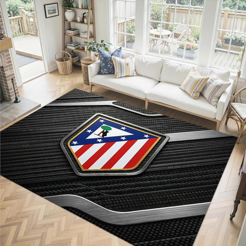 Design Atletico Madryt Kryształowy Aksamitny Dywan Przytulny Nie?Antypoślizgowy Dywan Wzorzysty Do Sypialni Salonu Przedpokoju