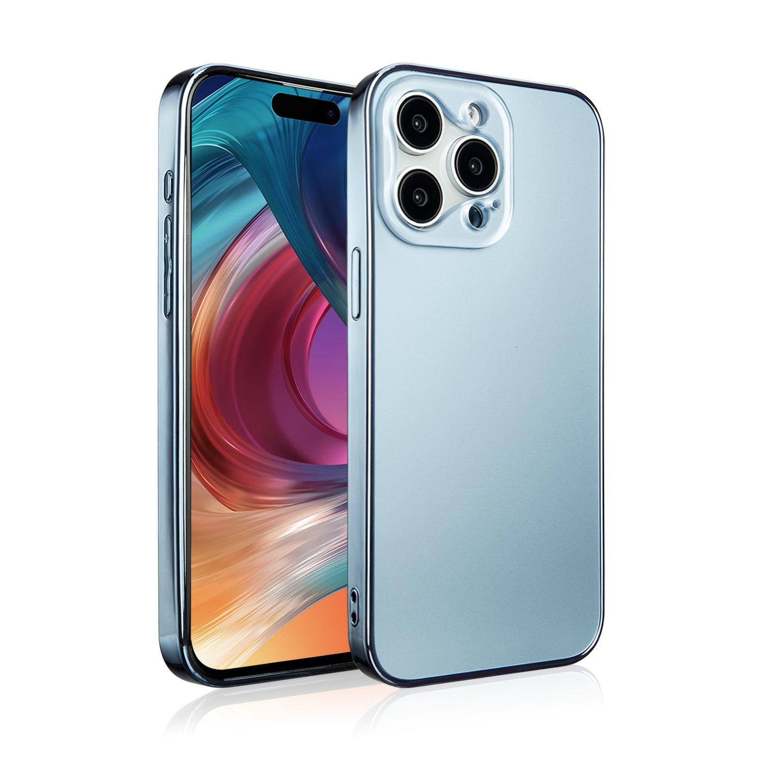 Новый чехол Second Change 16 подходит для Apple 15, гальванизированный матовый чехол для мобильного телефона 14Promax, ультратонкий универсальный чехол для мобильного телефона. iPhone 15 небесно-голубой