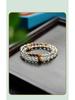 Natural White Crystal & Sandalwood 925 Silver Wealth Bead Double-Strand Bracelet