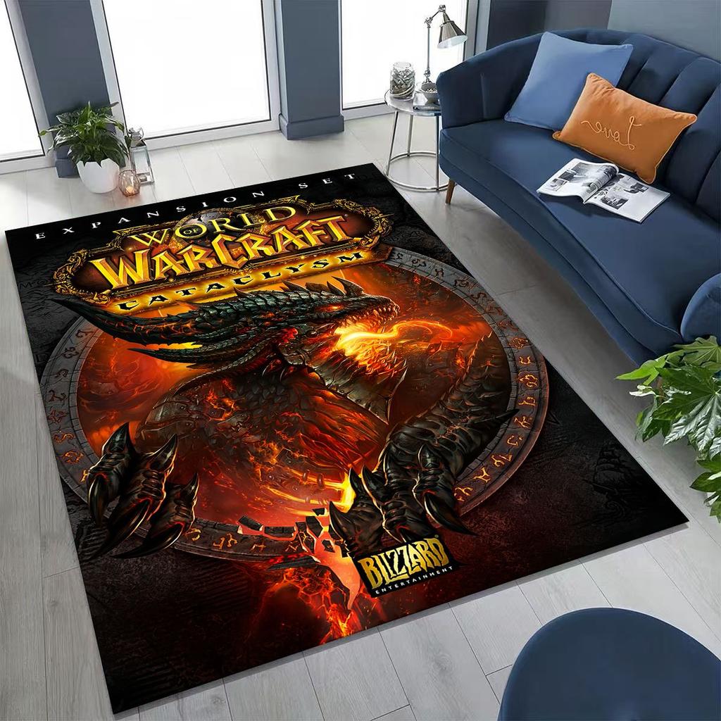 WOW World of Warcraft Arthas Demon Illidan Sylvanas Rug for Bedroom Living Room Sofa Home Doormat Decor, Kids Non-slip Floor Mat