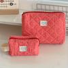 Plaid Makeup Bag Large Capacity Portable Cosmetic Bag For Women Girls Skincare Toiletry Bag Multifunctional Cute Wallet Pouch