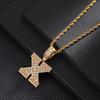 26 English Letters Pendant Necklace Copper Inlaid Zircon Versatile Jewelry Necklace