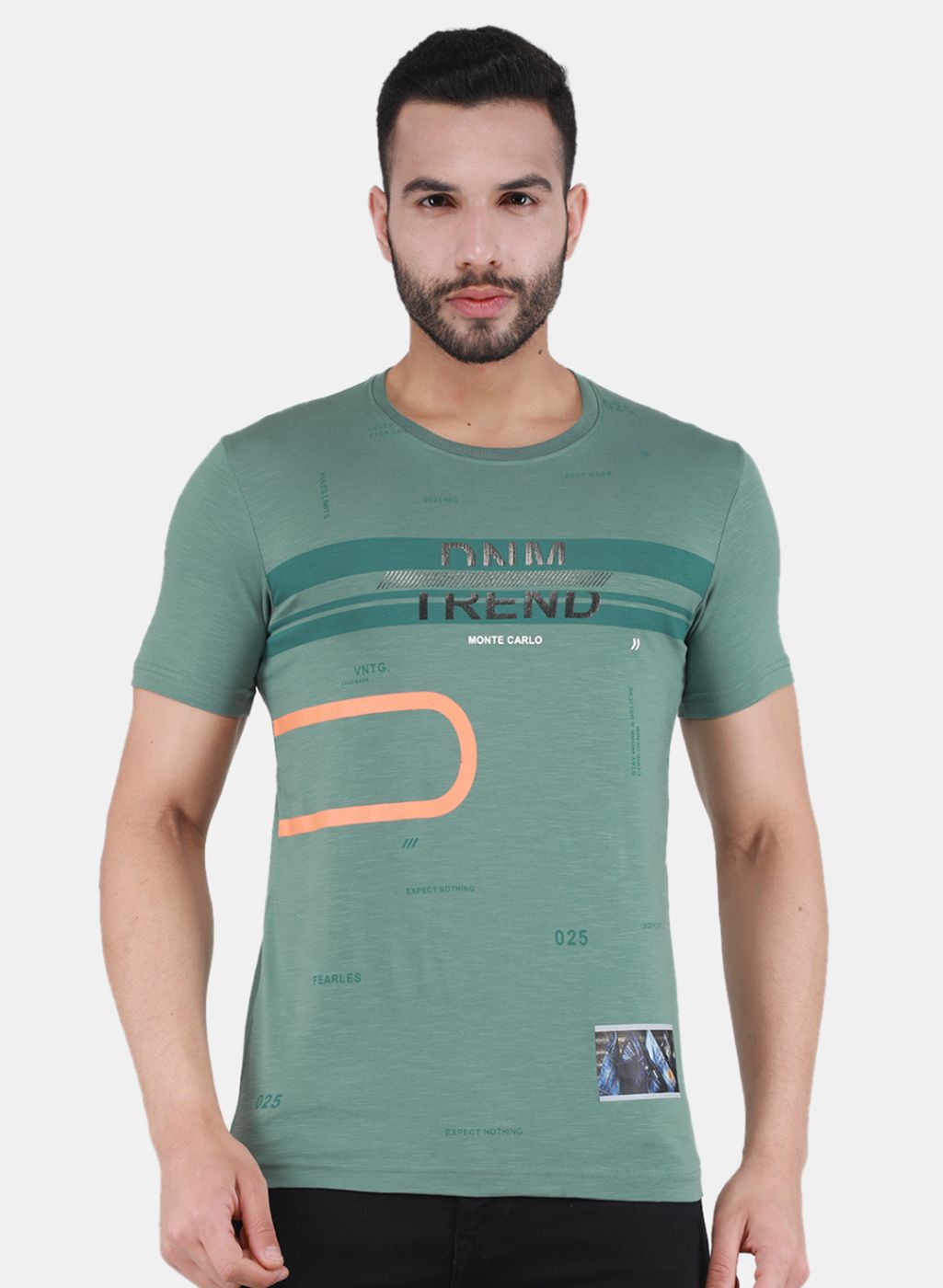 Monte Carlo Men Regular Fit Green Tshirt L зелёный