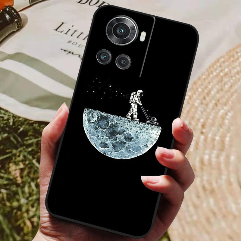 Pour OnePlus 10R 5G Coque Noir Silicone Souple Housse de Téléphone Pour OnePlus 10R Coque OnePlus10R 1+ 10 R Coques Arrière Lion Loup Coque Funda