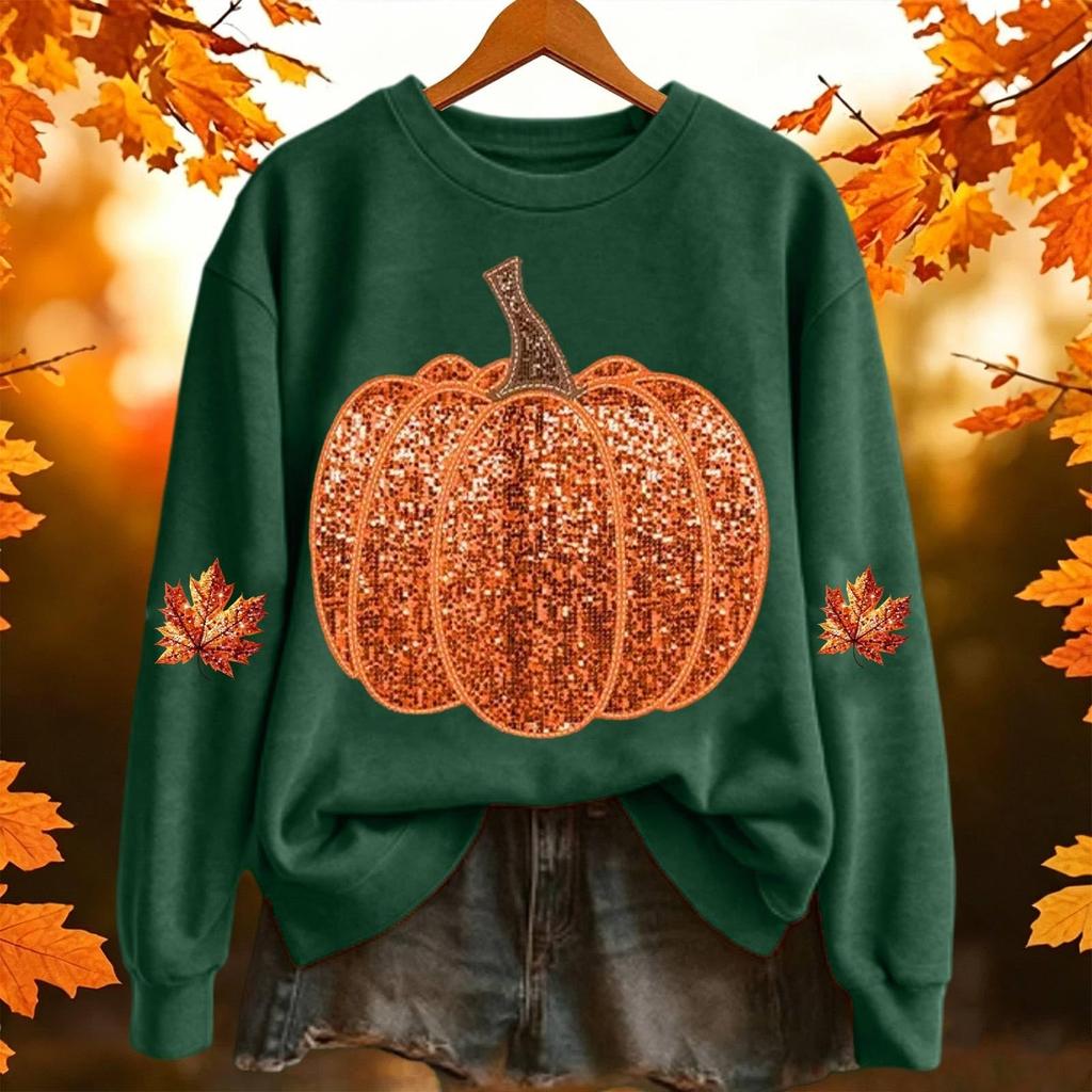 Women's fashionable and casual Halloween print pullover hoodie