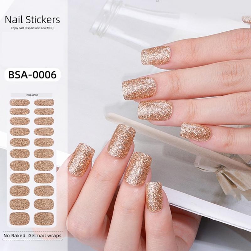 Gel Nail Wraps Solid Color Gel Nails Stickers Semi Cured Nails Polish Wraps Gel Nail Strips DIY Nails Art Decoration