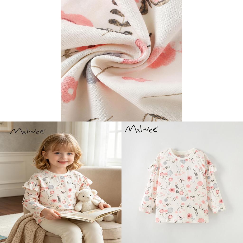 Girl T Shirt Cotton Animal Cartoon Long Sleeve For Kids