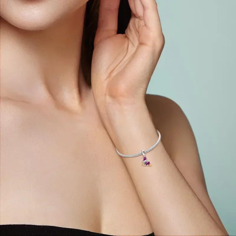 Realcopper Halloween Dangle Witch Magic Girl Charms Luminous Beads Fit Original Bracelet Diy Fine Jewelry Gifts For Women