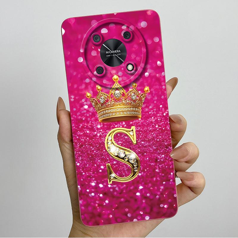 For Huawei Nova Y90 (CTR-LX2) / Nova Y91 (STG-LX1) Fashion Initial Letter Couple Phone Case Soft Silicone TPU Protective Casing