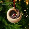 Christmas Animal Ornament Cartoon Forest Animal Hanging Decoration 2D Flat Acrylic Pendant for Christmas Tree Decor