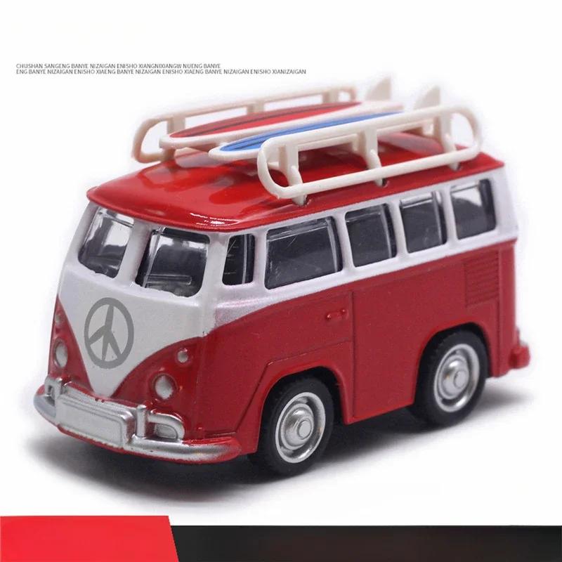 1:43 Legierung Cartoon Reisebus Modell Hohe Simulation Automodell Die-Cast Metall Spielzeugauto Modell Kindersammlerstück Geschenk.