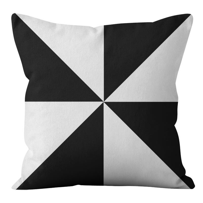 Cartoon Black and White Abstract Pattern Home Sofa Pillowcase