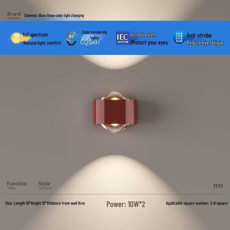 Modern Minimalist Wall Lamp: Smart Up/Down Light for Bedroom & Living Room Décor