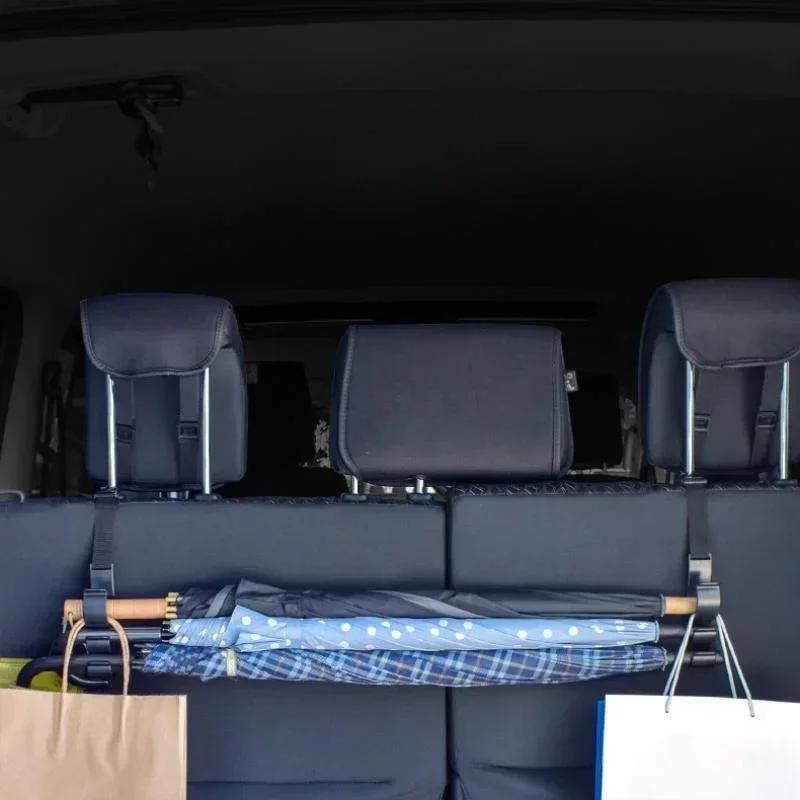 2PCS Car Seat Headrest Hook, Adjustable Auto Seat Back Hanging Storage Organizer Hook, Universal Vehicle Backseat Hanger