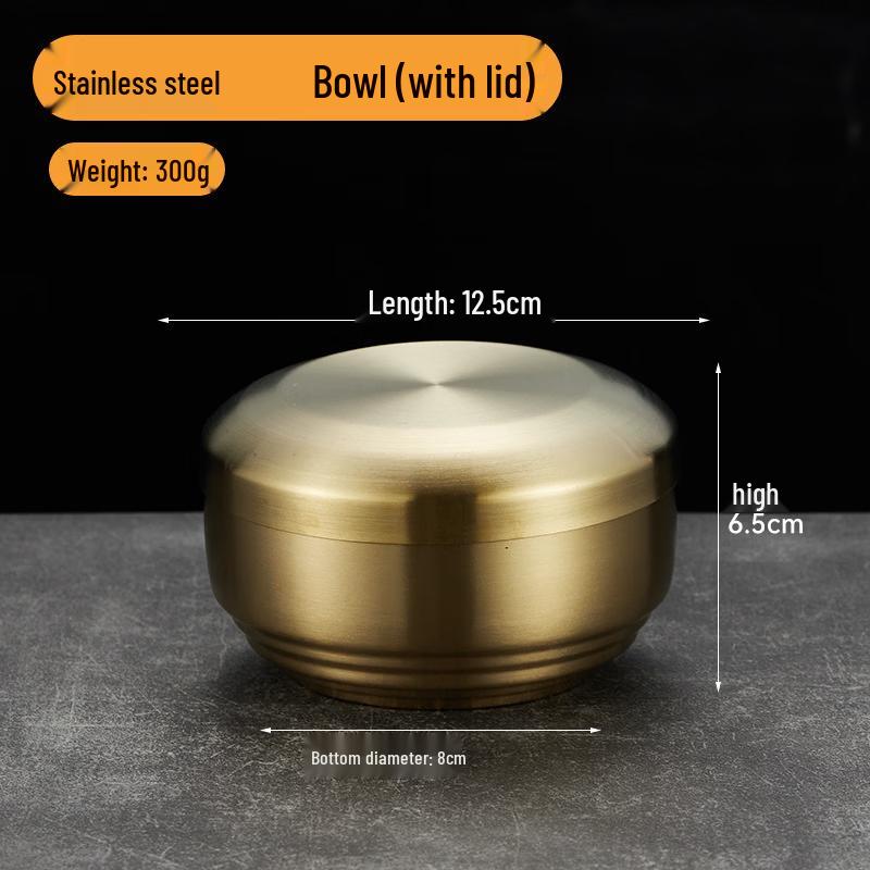 ZISIZ Double-Layer Insulated Bowl with Lid (2-Pack)