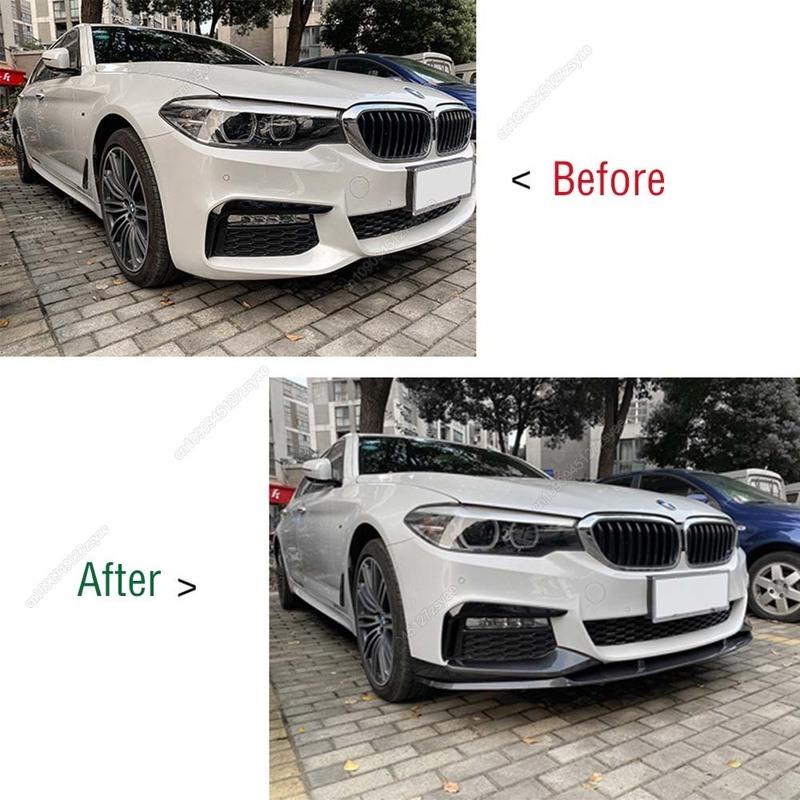 Car Front Bumper Lip Spoiler Splitter Diffuser For BMW 5 Series G30 G31 520i 530i 540i M-Sport 2017-2020 Bodykits Tuning Black