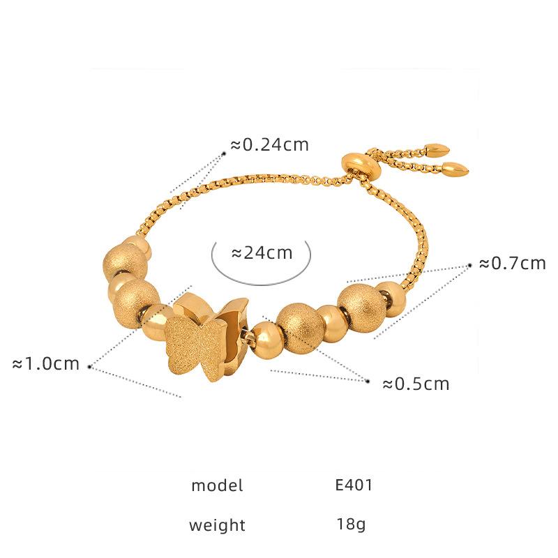 Adjustable Summer Beaded 18K Gold Plated Titanium Stainless Steel Waterproof Tarnish Free Jewelry Bracelets for Women Para Mujer