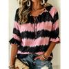 Women's Elegant Printed Lace-up Flared Top, Stylish and Versatile, Comfortable and Skin-friendly