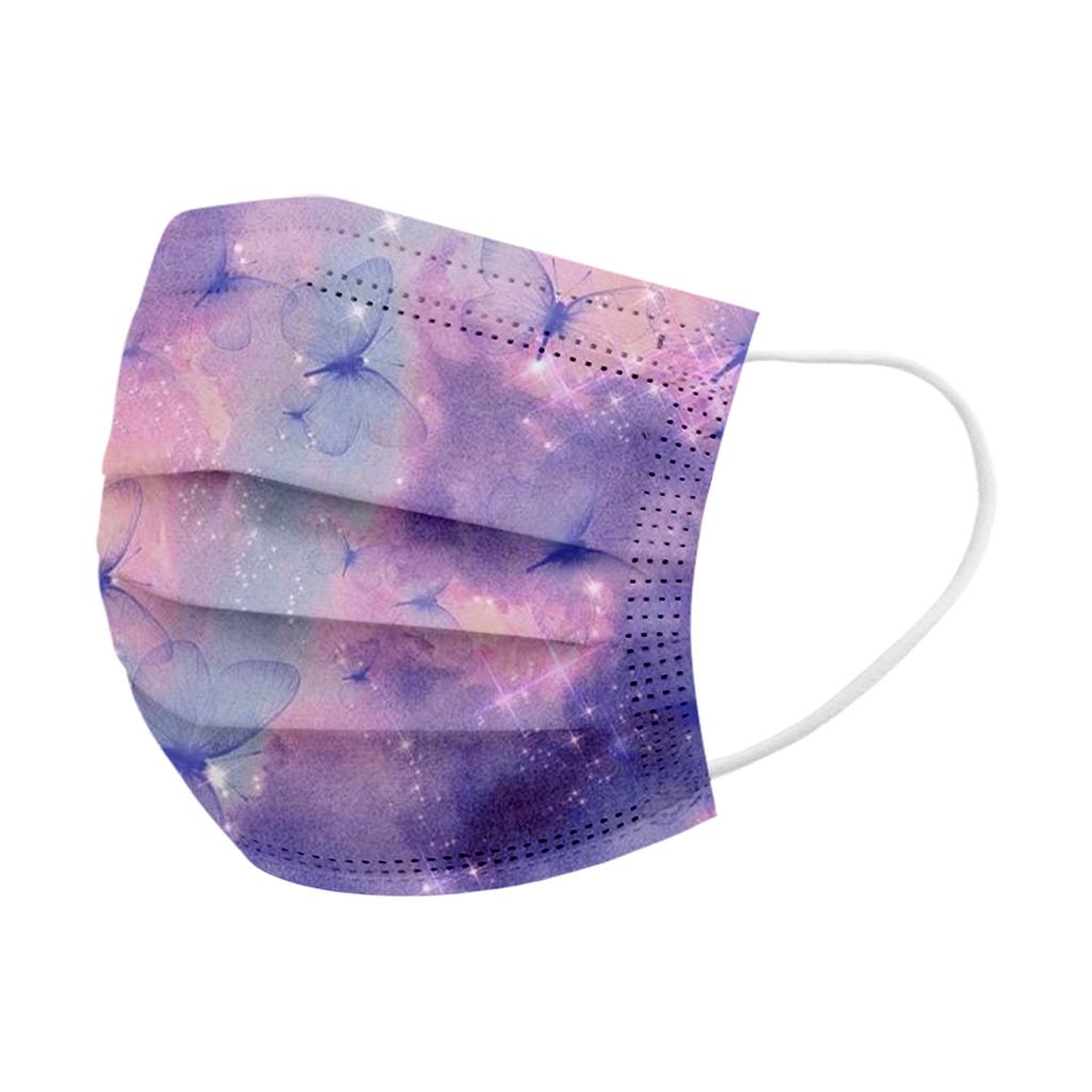 10 Stück Kinder Batik Farbverlauf Bedruckt Dreilagig Proof Einwegmaske