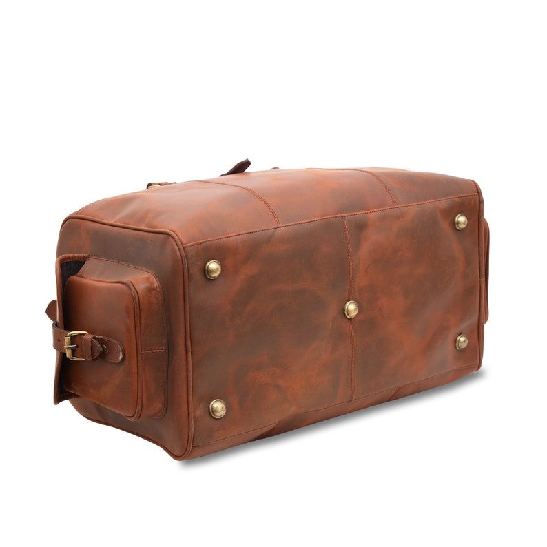 Leather Duffle Bag: Handmade Weekender Travel Bag
