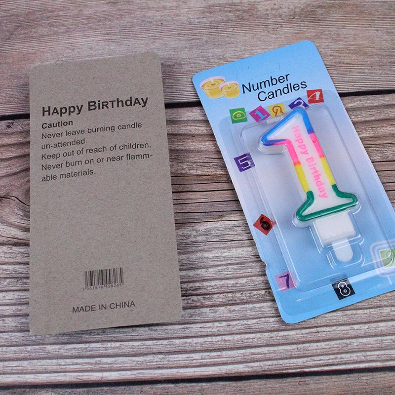 Large Number Candle 0-9 Children's 100th Birthday Candle Creative Cake Candle Colorful Candle