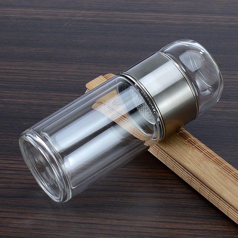 Ailanhui Jia CH Double Wall Tea Infuser Glass Cup 420ml